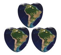 Lot de 3 désodorisants de voiture à suspendre - Feuilles parfumées à suspendre pour voiture, maison, voiture, décoration intérieure, image satellite Amérique du Sud