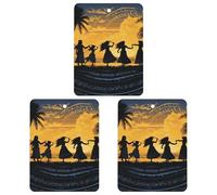 Lot de 3 désodorisants de voiture à suspendre - Feuilles parfumées à suspendre pour voiture, maison, voiture, décoration intérieure, cinq silhouettes de danse hawaïenne