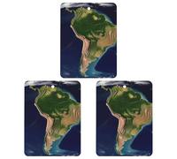 Lot de 3 désodorisants de voiture à suspendre - Feuilles parfumées à suspendre pour voiture, maison, voiture, décoration intérieure, image satellite Amérique du Sud