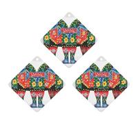 Lot de 3 désodorisants de voiture à suspendre - Feuilles parfumées à suspendre pour voiture, maison, voiture, décoration intérieure, coureur suédois Dala Horse Folk