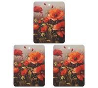 Lot de 3 désodorisants de voiture à suspendre pour homme et femme Motif fleur rouge