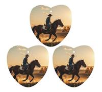 Lot de 3 désodorisants de voiture Cowboys Riding Horses à suspendre, cartes parfumées durables pour voiture, maison, bureau, style gris
