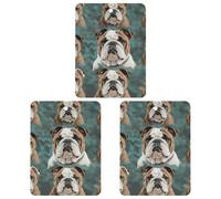 Lot de 3 désodorisants de voiture en forme de bouledogue anglais amusant à suspendre - Feuilles carrées parfumées pour voiture, maison, décoration intérieure