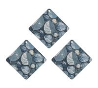 Lot de 3 désodorisants de voiture en forme de branche de feuilles bleues et grises à suspendre, cartes parfumées longue durée pour voiture, maison, bureau, style gris