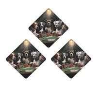 Lot de 3 désodorisants de voiture en forme de chiens de poker à suspendre, cartes parfumées mignonnes grises, désodorisants de voiture durables pour femmes et hommes, désodorisants naturels avec