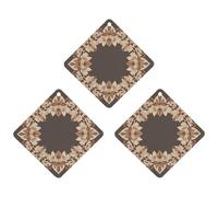 Lot de 3 désodorisants de voiture en forme de couronne florale esthétique marron à suspendre, cartes parfumées longue durée pour voiture, maison, bureau, style noir