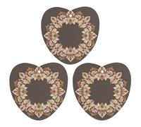 Lot de 3 désodorisants de voiture en forme de couronne florale esthétique marron à suspendre, cartes parfumées longue durée pour voiture, maison, bureau, style blanc