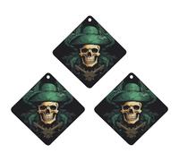 Lot de 3 désodorisants de voiture en forme de crâne de pirate à suspendre - Cartes parfumées - Désodorisant pour voiture - Longue durée - Pour homme et femme - Avec cordon - Freshies automobiles