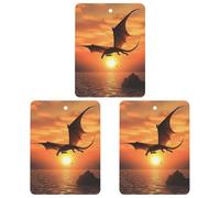 Lot de 3 désodorisants de voiture en forme de dragon volant à suspendre, cartes parfumées mignonnes blanches, désodorisants de voiture durables pour femmes et hommes, désodorisants naturels avec