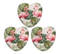 Lot de 3 désodorisants de voiture en forme de flamant rose, feuilles de palmiers, cartes parfumées à suspendre, désodorisants de voiture blancs mignons et durables pour homme et femme avec cordon de