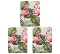 Lot de 3 désodorisants de voiture en forme de flamant rose, feuilles de palmiers, cartes parfumées à suspendre, désodorisants de voiture blancs mignons et durables pour homme et femme avec cordon de