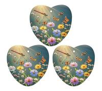 Lot de 3 désodorisants de voiture en forme de libellules à suspendre, fleurs et plantes, cartes parfumées durables pour voiture, maison, bureau, style noir