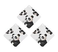 Lot de 3 désodorisants de voiture en forme de panda ludique à suspendre, cartes parfumées mignonnes blanches, désodorisants de voiture durables pour femmes et hommes, désodorisants naturels avec