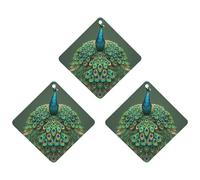 Lot de 3 désodorisants de voiture en forme de paon avec pompons à suspendre - Cartes parfumées durables pour voiture, maison, bureau - Style noir