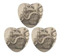 Lot de 3 désodorisants de voiture en forme de pieuvre pirate à suspendre - Cartes parfumées - Désodorisants de voiture blancs mignons et durables - Pour homme et femme - Avec cordon de serrage