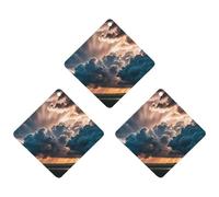 Lot de 3 désodorisants de voiture en forme de vague de tempête de pluie magnifique, cartes parfumées durables pour voiture, maison, bureau, style blanc