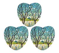 Lot de 3 désodorisants de voiture exotiques à suspendre en forme de branche d'arbre exotique, cartes parfumées durables pour voiture, maison, bureau, style noir