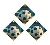 Lot de 3 désodorisants de voiture « Football on the Grass » à suspendre - Cartes parfumées durables pour voiture, maison, bureau - Style blanc