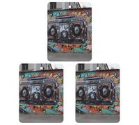 Lot de 3 désodorisants de voiture Graffiti Hip Hop à suspendre - Cartes parfumées - Noir - Longue durée - Pour homme et femme - Désodorisant naturel avec cordon de serrage