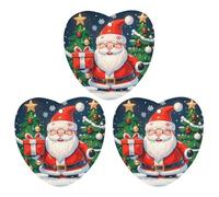 Lot de 3 désodorisants de voiture « Merry Christmas Santa Claus » à suspendre - Cartes parfumées durables pour voiture, maison, bureau - Style noir