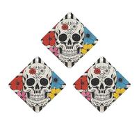 Lot de 3 désodorisants de voiture squelette et fleur noir et blanc, motif losange à suspendre, cartes parfumées longue durée pour voiture, maison, bureau, style noir