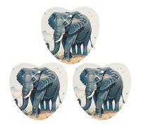 Lot de 3 désodorisants de voiture style aquarelle éléphant à suspendre, cartes parfumées durables pour voiture, maison, bureau, style blanc