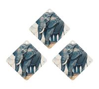 Lot de 3 désodorisants de voiture style aquarelle éléphant à suspendre, cartes parfumées longue durée pour voiture, maison, bureau, style noir