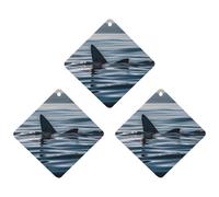 Lot de 3 désodorisants en forme d'aileron de requin à suspendre pour voiture, maison, bureau, style blanc