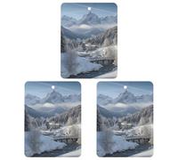 Lot de 3 désodorisants en forme de paysage d'hiver à suspendre, cartes parfumées à la lavande mignonne, désodorisants de voiture durables pour femmes et hommes, désodorisant naturel avec cordon