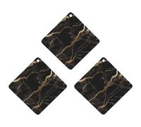 Lot de 3 désodorisants en marbre noir et doré pour voiture, maison, bureau, losange à suspendre, cartes parfumées durables pour voiture, maison, bureau