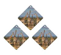 Lot de 3 désodorisants familiaux de voiture Giraffe - Motif losange à suspendre - Cartes parfumées durables pour voiture, maison, bureau - Style noir