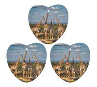 Lot de 3 désodorisants familiaux pour voiture Girafe - Forme d'amour à suspendre - Cartes parfumées durables pour voiture, maison, bureau - Style gris