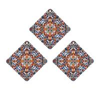 Lot de 3 désodorisants marocains à suspendre pour voiture - Motif patchwork marocain - Jolis désodorisants blancs pour voiture - Pour homme et femme - Avec cordon de serrage