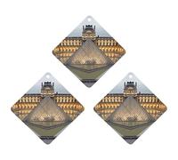 Lot de 3 désodorisants naturels à suspendre au musée du Louvre à Paris - Cartes parfumées - Pour voiture - Gris mignon - Pour homme et femme - Avec cordon