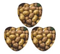 Lot de 3 désodorisants naturels à suspendre pour voiture - Motif pommes de terre - Noir mignon - Pour homme et femme - Avec cordon
