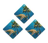 Lot de 3 désodorisants naturels à suspendre pour voiture Motif tortues de mer Noir mignon Pour homme et femme Avec cordon