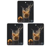 Lot de 3 désodorisants pour voiture, à suspendre, avec pastilles parfumées, à fixer au rétroviseur. Parfum jus d'orange. Idéal pour l'intérieur de la voiture, la chambre, l'armoire ou le meuble à ch