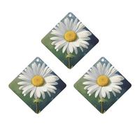 Lot de 3 désodorisants pour voiture, cartes parfumées à suspendre, pastilles parfumées pour rétroviseur, pendentif en forme de marguerite, pour l'intérieur de la voiture, la chambre ou le dressing.