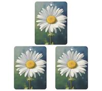 Lot de 3 désodorisants pour voiture, cartes parfumées à suspendre, pastilles parfumées pour rétroviseur, pendentif en forme de marguerite, pour l'intérieur de la voiture, la chambre, la penderie ou
