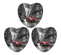 Lot de 3 désodorisants pour voiture City Street - Cartes parfumées à suspendre - Pour homme et femme - Avec cordon - Noir - Longue durée - Pour homme et femme