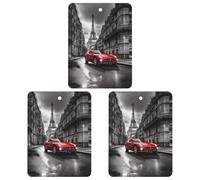 Lot de 3 désodorisants pour voiture City Street rouge à suspendre - Cartes parfumées - Désodorisants de voiture gris mignons - Parfums de voiture neuves - Senteurs de voitures neuves pour homme et