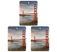 Lot de 3 désodorisants pour voiture Golden Gate Bridge - Cartes parfumées à suspendre - Jolis désodorisants blancs pour voiture - Parfums de voitures neuves pour homme et femme - Désodorisant naturel