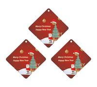 Lot de 3 désodorisants pour voiture « Merry Christmas and Happy New Year » à suspendre - Cartes parfumées durables pour voiture, maison, bureau - Style gris