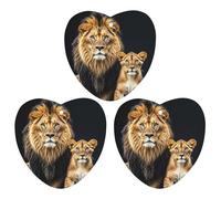 Lot de 3 désodorisants pour voiture Mother Lion et Young Lion - Cartes parfumées durables pour voiture, maison, bureau - Style noir