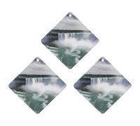 Lot de 3 désodorisants pour voiture Niagara Falls - Cartes parfumées à suspendre - Noir - Longue durée - Pour homme et femme - Désodorisant naturel avec cordon de serrage