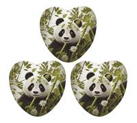 Lot de 3 désodorisants pour voiture Panda - Forme d'amour à suspendre - Cartes parfumées durables pour voiture, maison, bureau - Style noir