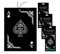 Lot de 3 désodorisants pour voiture - Pik AS Black Jack - Parfum forêt tropicale - Pendentif de qualité supérieure - Noir