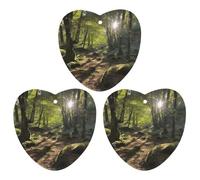 Lot de 3 désodorisants pour voiture Sunshine in the Woods - Cartes parfumées à suspendre - Noir - Longue durée - Pour homme et femme - Désodorisant naturel avec cordon de serrage