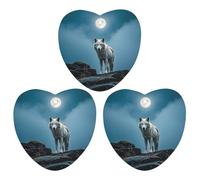 Lot de 3 désodorisants pour voiture The White Wolf on The Rock, cartes parfumées durables pour voiture, maison, bureau, style blanc