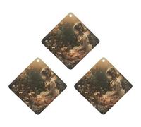 Lot de 3 désodorisants pour voiture - Une belle fée - Cartes parfumées à suspendre - Noir - Longue durée - Pour homme et femme - Avec cordon de serrage